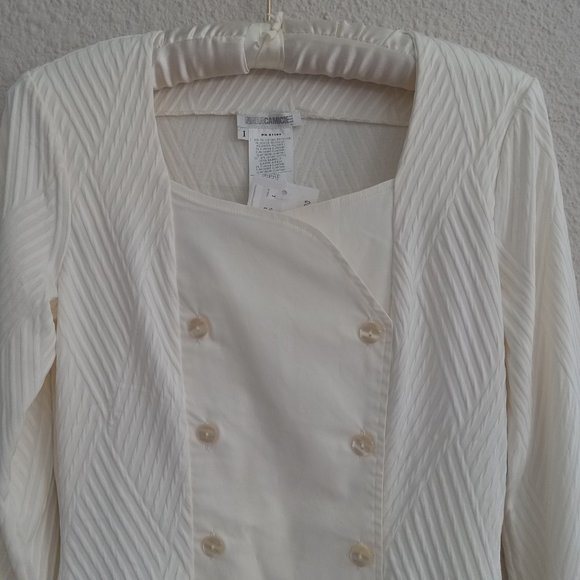 Nara Camicie Woman's White textured long sleeve shirt Italy size I ? - Picture 2 of 7
